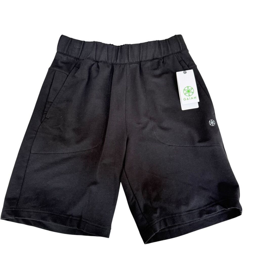 Gaiam men’s cotton blend Black Pull On Namaste Shorts size S NWT